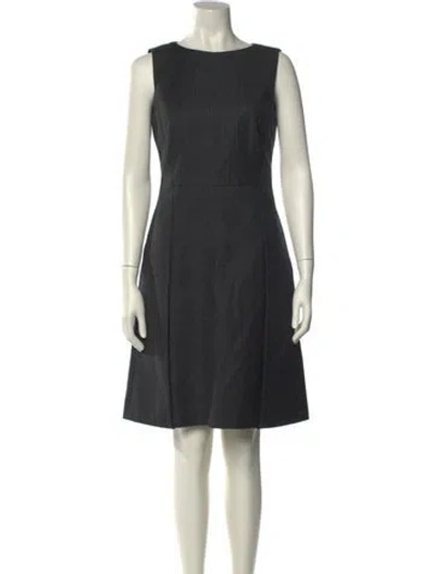 Pre-owned Giorgio Armani Virgin Wool Knee-length Dress In Gray