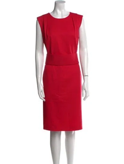 Pre-owned Giorgio Armani Virgin Wool Knee-length Dress In Red