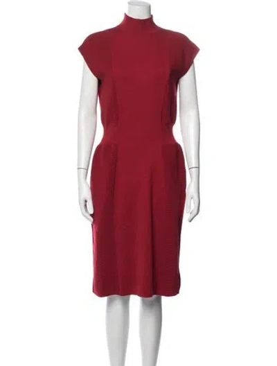 Pre-owned Giorgio Armani Virgin Wool Knee-length Dress In Red