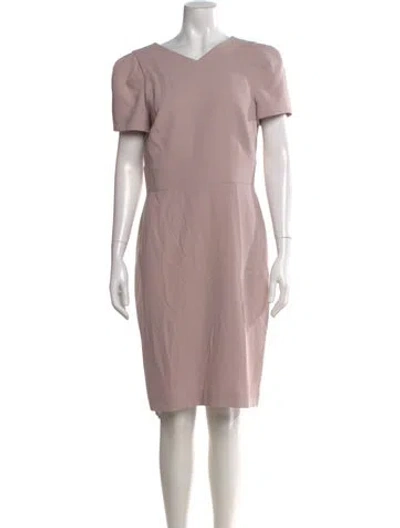 Pre-owned Giorgio Armani Virgin Wool Knee-length Dress W/ Tags In Neutral