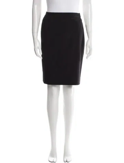 Pre-owned Giorgio Armani Virgin Wool Knee-length Skirt In Black
