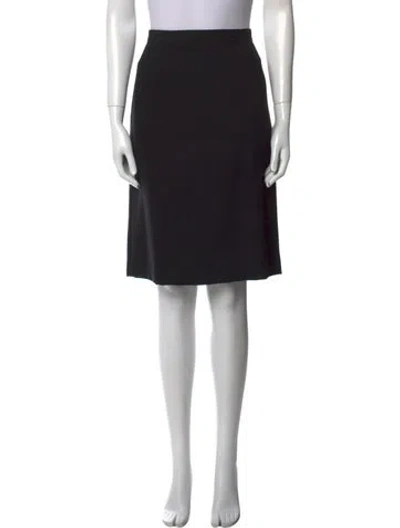 Pre-owned Giorgio Armani Virgin Wool Knee-length Skirt In Black