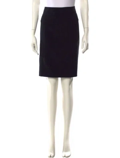 Pre-owned Giorgio Armani Virgin Wool Knee-length Skirt In Black