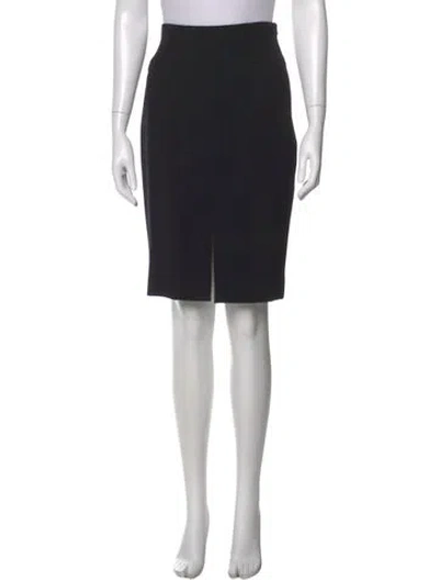 Pre-owned Giorgio Armani Virgin Wool Knee-length Skirt In Black