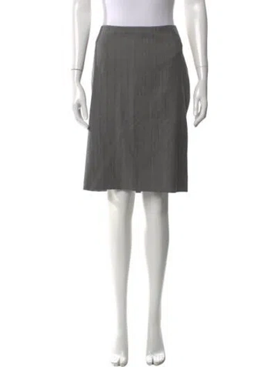 Pre-owned Giorgio Armani Virgin Wool Knee-length Skirt In Black
