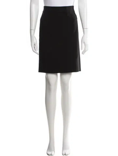 Pre-owned Giorgio Armani Virgin Wool Knee-length Skirt In Black