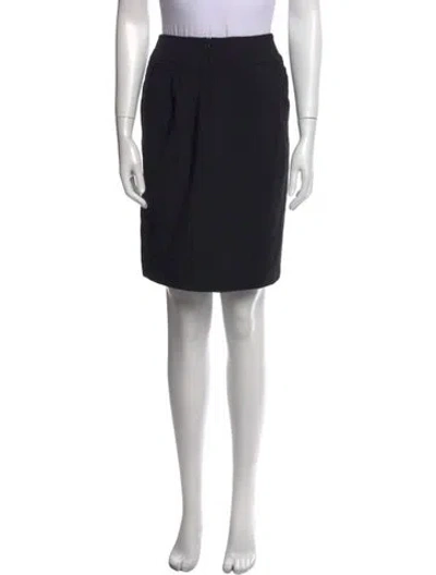Pre-owned Giorgio Armani Virgin Wool Knee-length Skirt In Blue