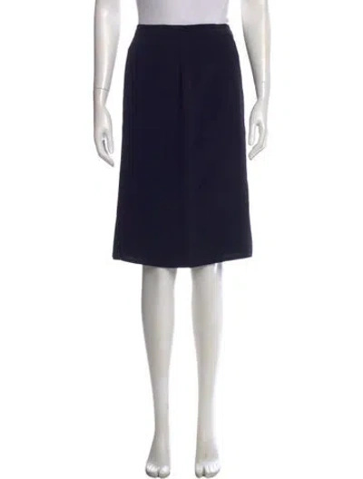 Pre-owned Giorgio Armani Virgin Wool Knee-length Skirt In Gray