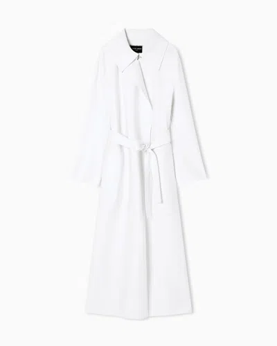 Giorgio Armani Virgin-wool Long Coat In White