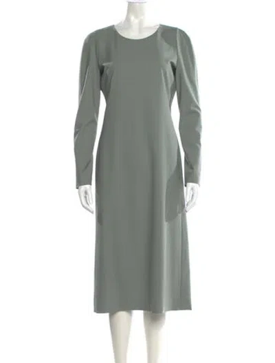 Pre-owned Giorgio Armani Virgin Wool Midi Length Dress In Green