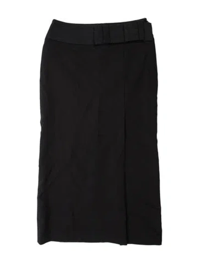 Pre-owned Giorgio Armani Virgin Wool Midi Length Skirt In Black