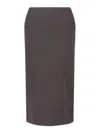 Giorgio Armani Knee-length Tailored Skirt With Subtle Back Slit In Brown