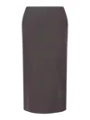 Giorgio Armani Knee-length Tailored Skirt With Subtle Back Slit In Brown