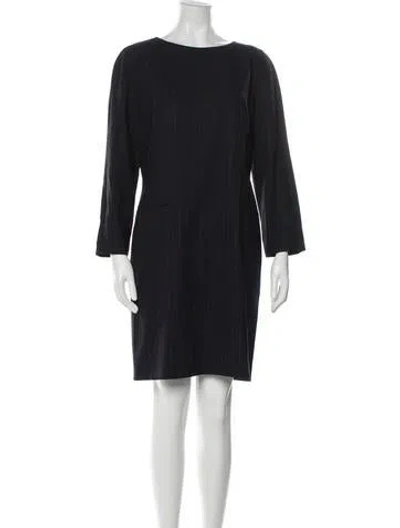 Pre-owned Giorgio Armani Virgin Wool Mini Dress In Black