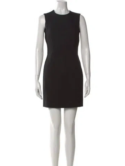 Pre-owned Giorgio Armani Virgin Wool Mini Dress In Black