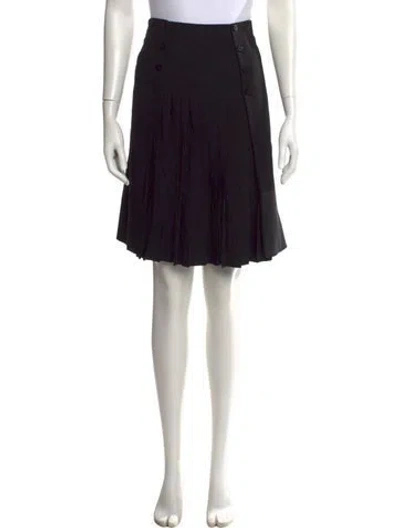 Pre-owned Giorgio Armani Virgin Wool Mini Skirt In Black