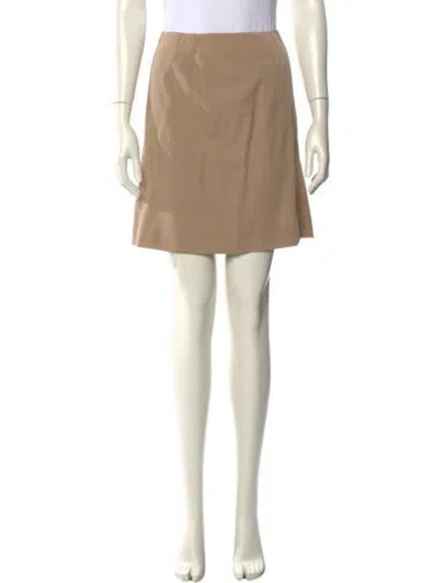 Pre-owned Giorgio Armani Virgin Wool Mini Skirt In Neutral