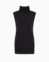 Giorgio Armani Official Store Virgin Wool Mock-neck Top In Noir