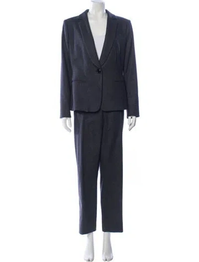 Pre-owned Giorgio Armani Virgin Wool Pantsuit In Gray