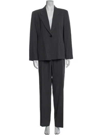 Pre-owned Giorgio Armani Virgin Wool Pantsuit In Gray