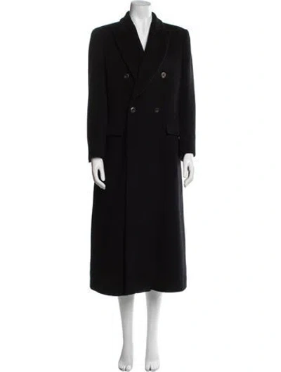 Pre-owned Giorgio Armani Virgin Wool Peacoat In Black
