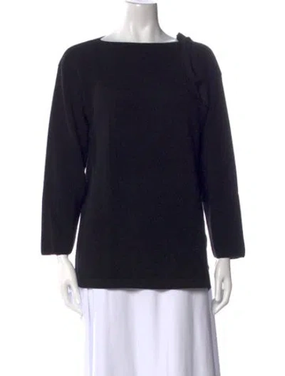 Pre-owned Giorgio Armani Virgin Wool Scoop Neck Sweatshirt In Black