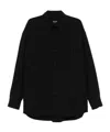 Giorgio Armani Midnight Blue Cotton Shirt With Classic Collar In Black
