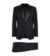 Giorgio Armani Soho Line Single-breasted Suit In Micro-gingham Wool In Blue