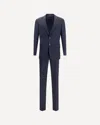 Giorgio Armani Soho Line Single-breasted Suit In A Chambray-effect Wool And Silk In Blue