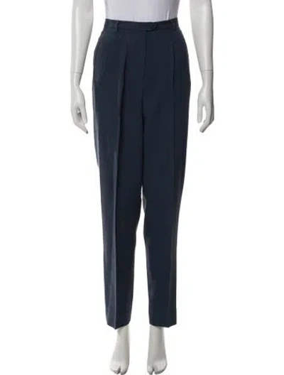 Pre-owned Giorgio Armani Virgin Wool Skinny Leg Pants In Blue