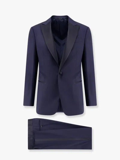 GIORGIO ARMANI VIRGIN WOOL SMOKING WITH SATIN PROFILES