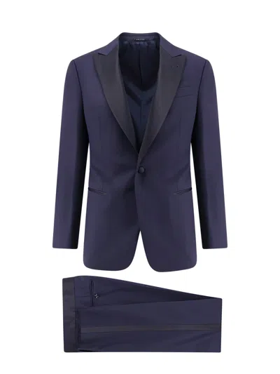 GIORGIO ARMANI VIRGIN WOOL SMOKING WITH SATIN PROFILES