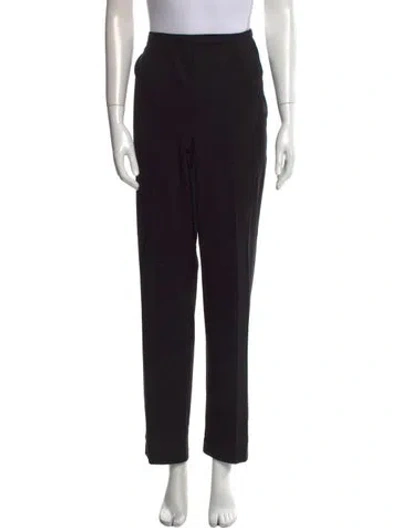 Pre-owned Giorgio Armani Virgin Wool Straight Leg Pants In Black