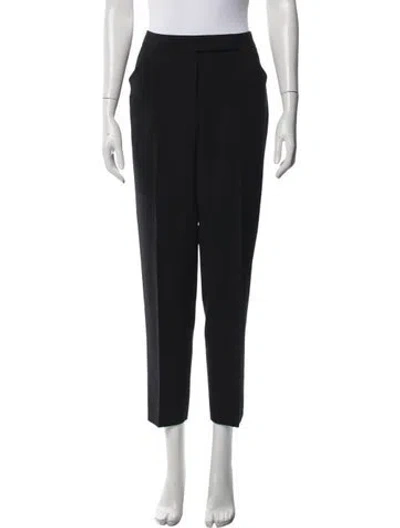 Pre-owned Giorgio Armani Virgin Wool Straight Leg Pants In Black