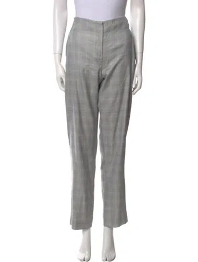 Pre-owned Giorgio Armani Virgin Wool Straight Leg Pants In Gray