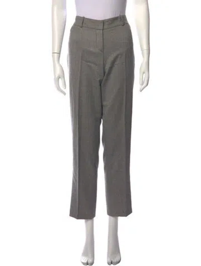 Pre-owned Giorgio Armani Virgin Wool Straight Leg Pants In Grey