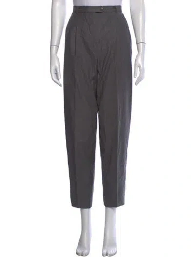 Pre-owned Giorgio Armani Virgin Wool Straight Leg Pants In Grey