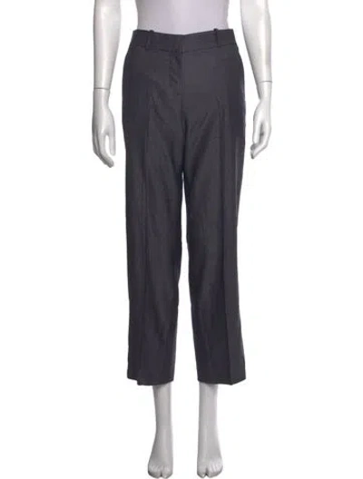 Pre-owned Giorgio Armani Virgin Wool Straight Leg Pants In Multicolor
