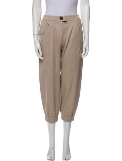 Pre-owned Giorgio Armani Virgin Wool Straight Leg Pants In Neutral