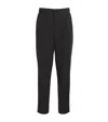 Giorgio Armani Virgin Wool Straight Tailored Trousers In Black