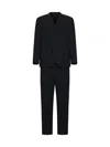 Giorgio Armani Single-breasted Textured Blazer In Black