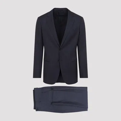 Giorgio Armani Virgin Wool Suit In Blue