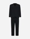 Giorgio Armani Single-breasted Textured Blazer In Black