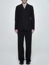Giorgio Armani Single-breasted Textured Blazer In Black