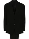 Giorgio Armani Wool Suit With Long Sleeves And Single-breasted Design In Black