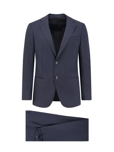 Giorgio Armani Virgin Wool Suit In Blue