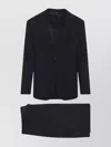 Giorgio Armani Virgin Wool Suit Notch Lapel In Black