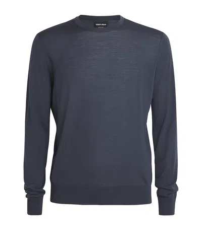 Giorgio Armani Virgin Wool Sweater In Black