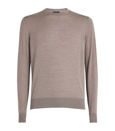 Giorgio Armani Virgin Wool Sweater In Grey