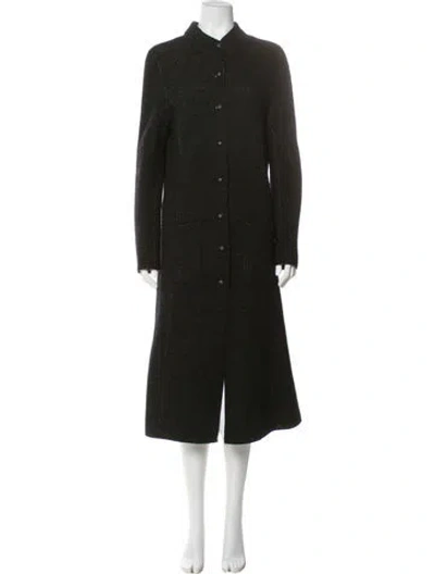 Pre-owned Giorgio Armani Virgin Wool Trench Coat In Green